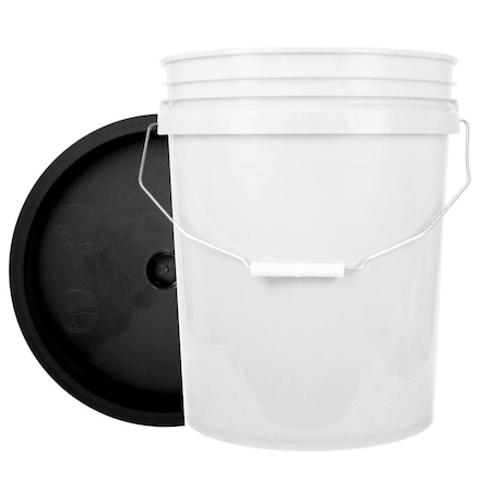 World Enterprises Bucket, 12 in H, White and Black 5WHT,345BLK